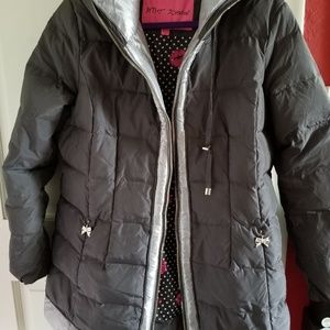 Betsey Johnson grey down feather jacket